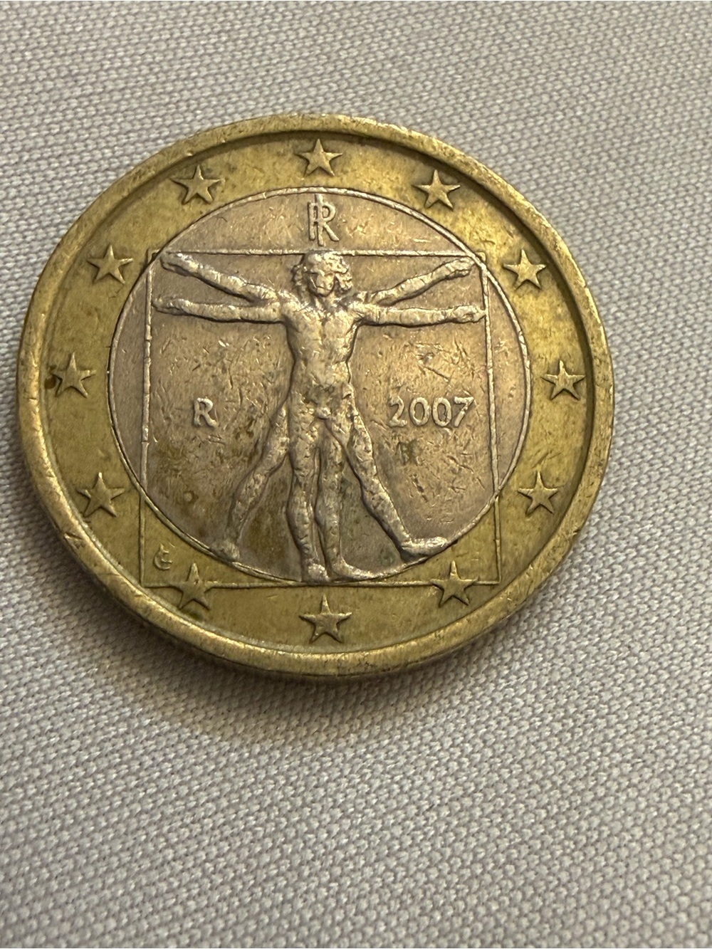 Italy 1 Euro 2007 Drawing by Leonardo da Vinci Da Vinci 2007